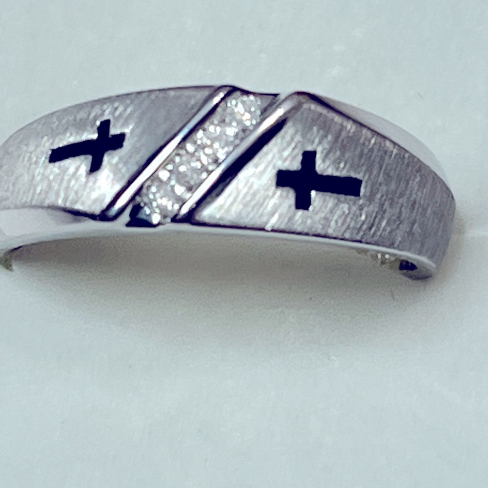 NWT MAN WEDDING RING SS 1/20 CTW - Picture 2 of 4